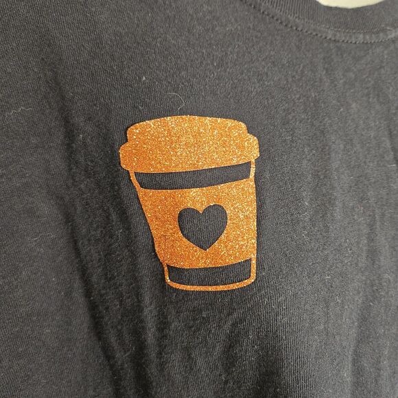 Pumpkin Spice Unisex XL Heavy Cotton T-Shirt Glitter Sparkle Holiday Coffee Tee - Picture 7 of 9